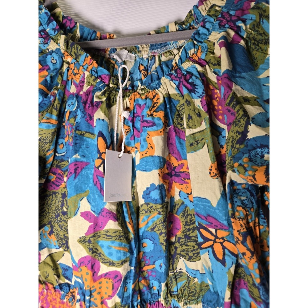 Jennifer & Grace L floral peasant blouse shirt balloon sleeves cottagecore boho - Picture 3 of 11